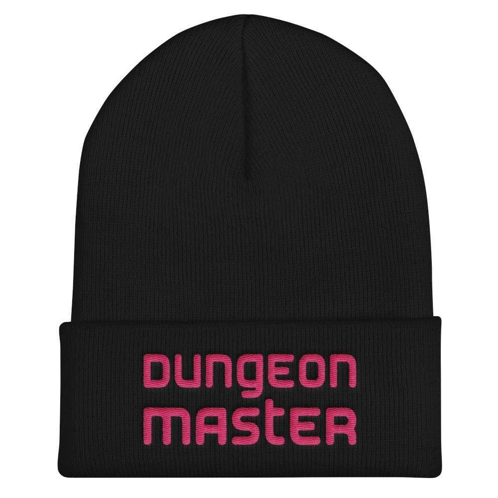 Dungeon Master DM Modern Pink Cuffed Beanie / Tuque - Black
