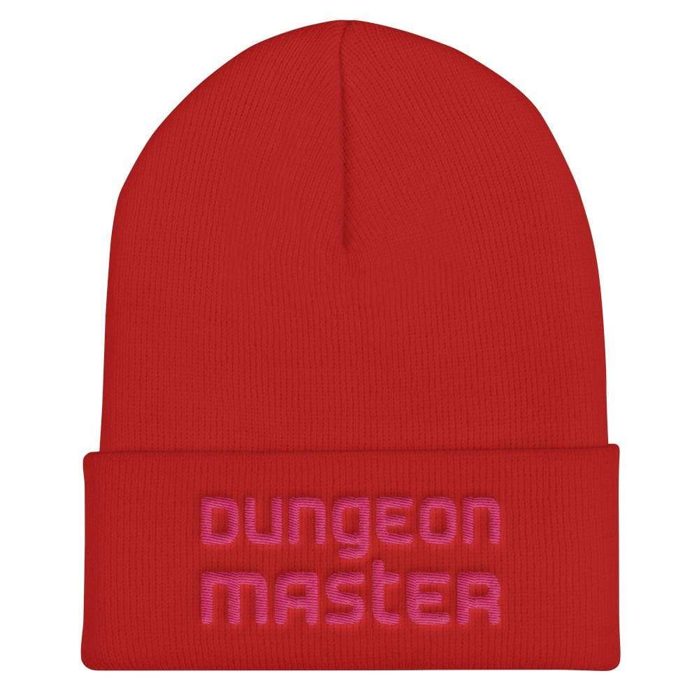 Dungeon Master DM Modern Pink Cuffed Beanie / Tuque - Red