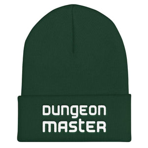 Dungeon Master DM Modern White Cuffed Beanie / Tuque - Spruce
