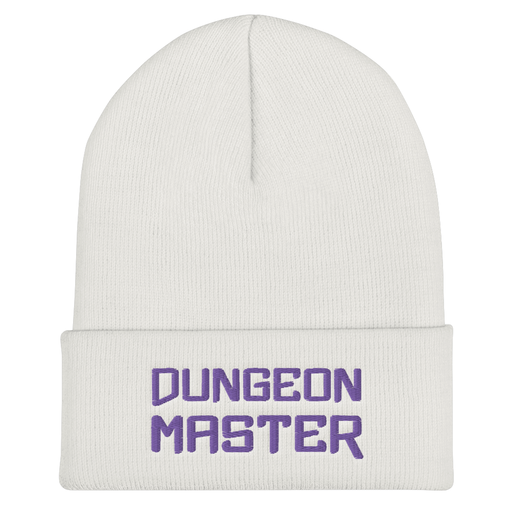 Dungeon Master DM Xtreme Cuffed Beanie / Tuque - White