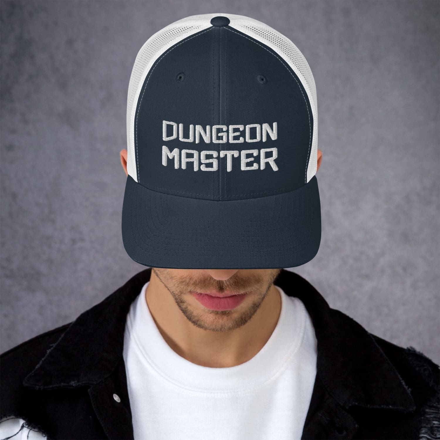 Dungeon Master Xtreme Retro Trucker Cap - Navy/ White