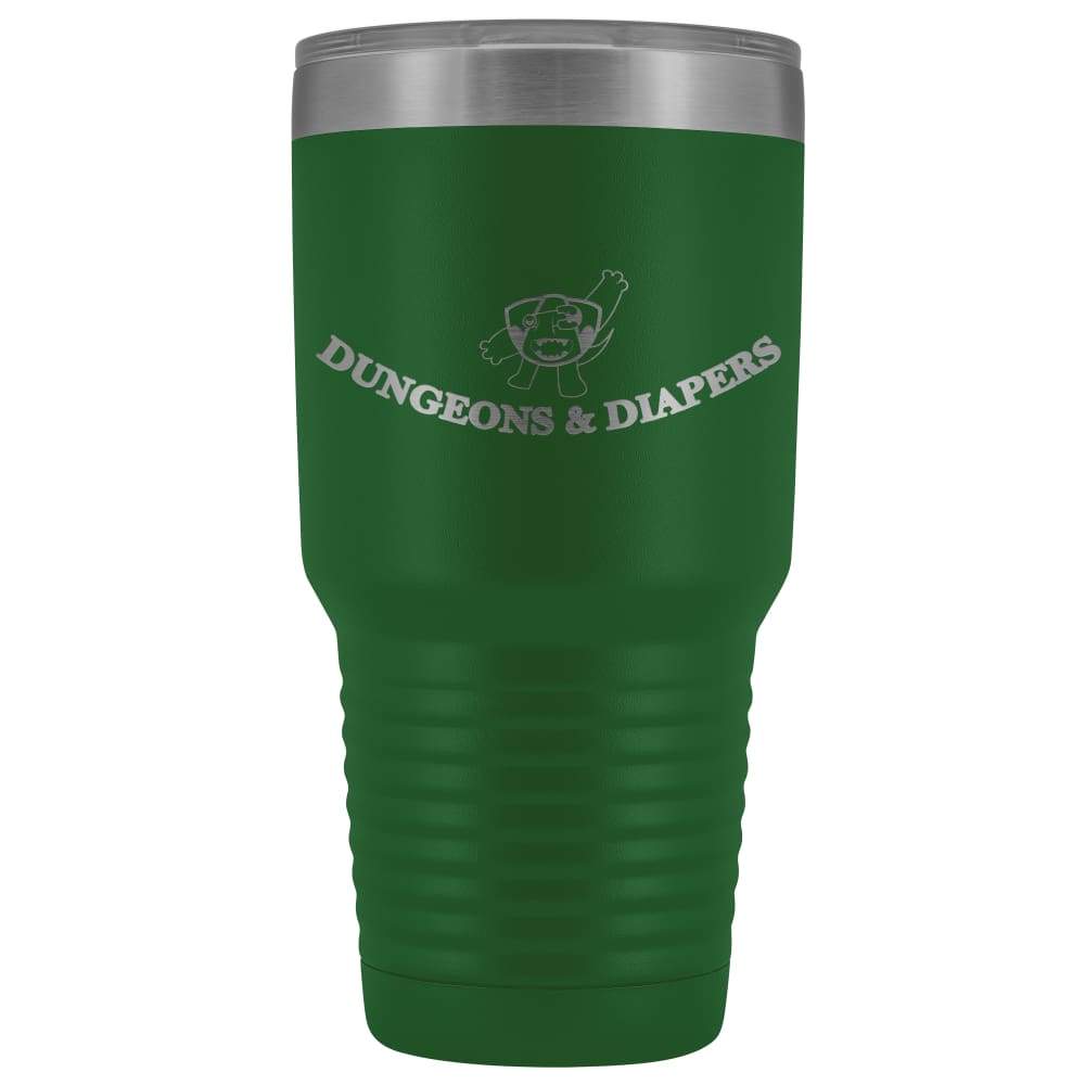 Dungeons & Diapers Logo 30oz Vacuum Tumbler - Green - Tumblers