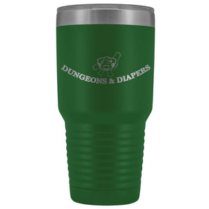 Dungeons & Diapers Logo 30oz Vacuum Tumbler - Green - Tumblers