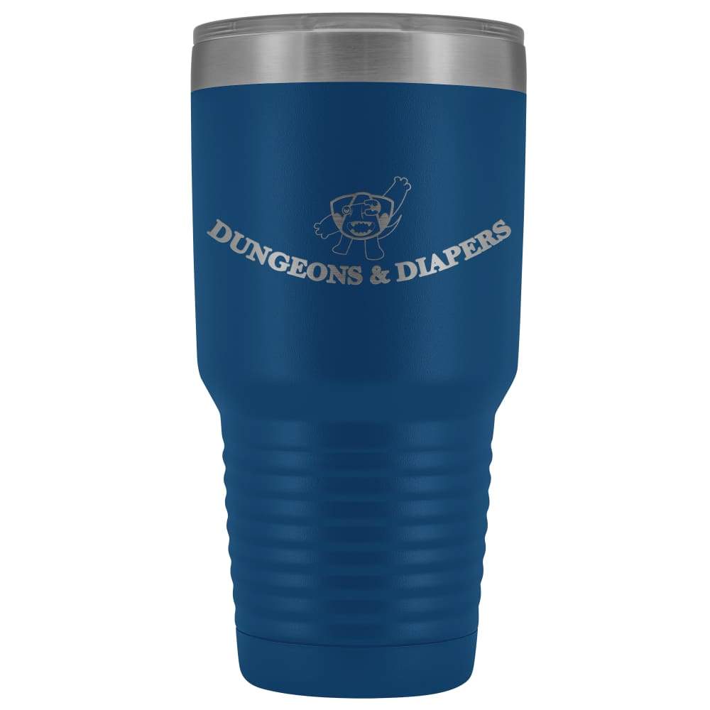 Dungeons & Diapers Logo 30oz Vacuum Tumbler - Blue - Tumblers