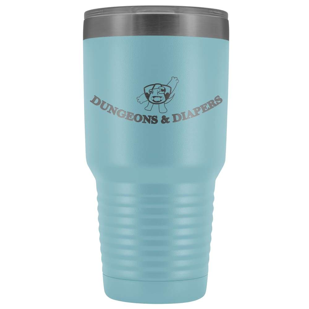 Dungeons & Diapers Logo 30oz Vacuum Tumbler - Light Blue - Tumblers