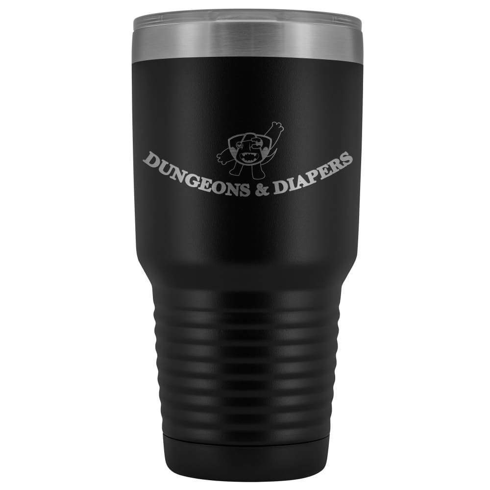 Dungeons & Diapers Logo 30oz Vacuum Tumbler - Black - Tumblers