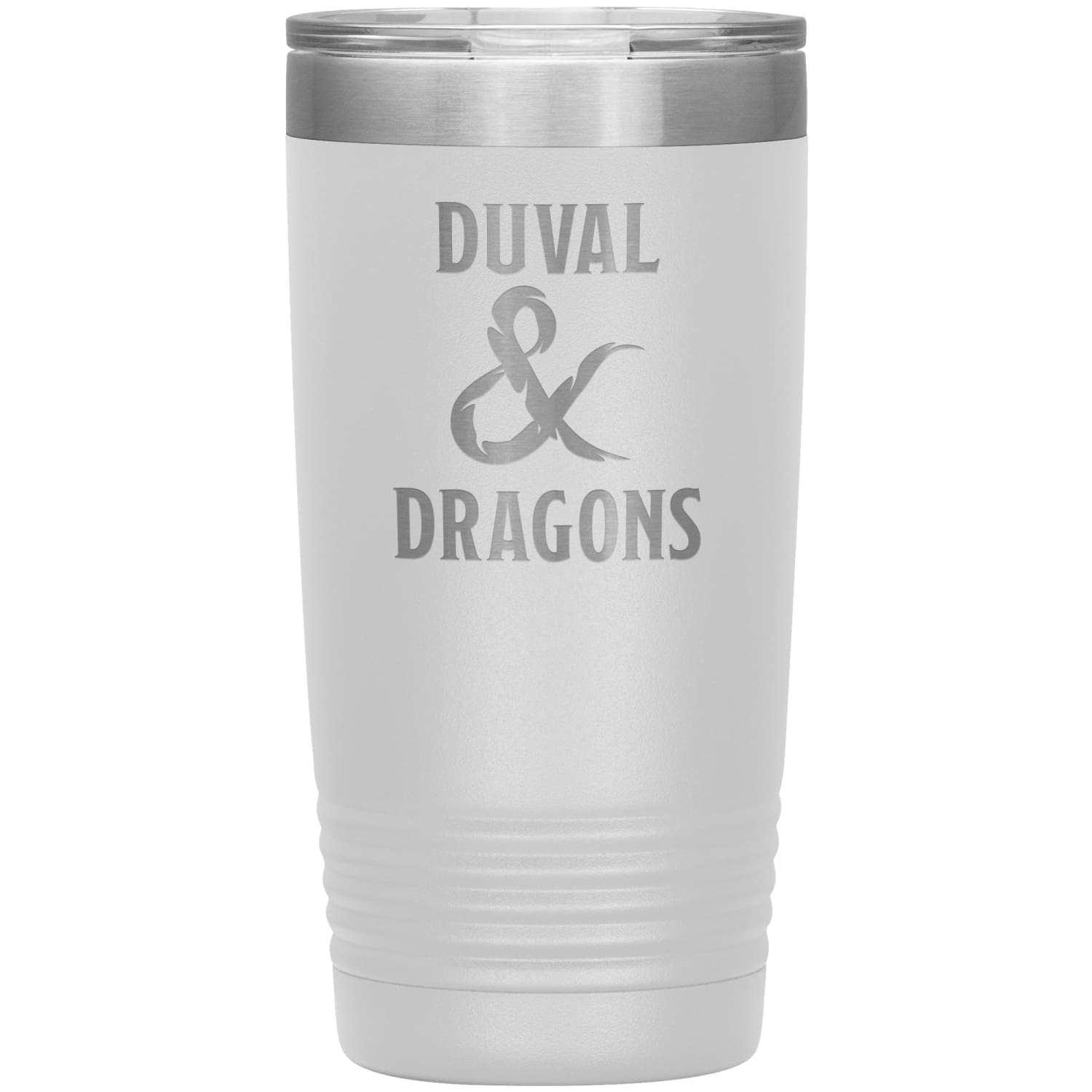 Duval & Dragons Logo 20oz Vacuum Tumbler - White - Tumblers
