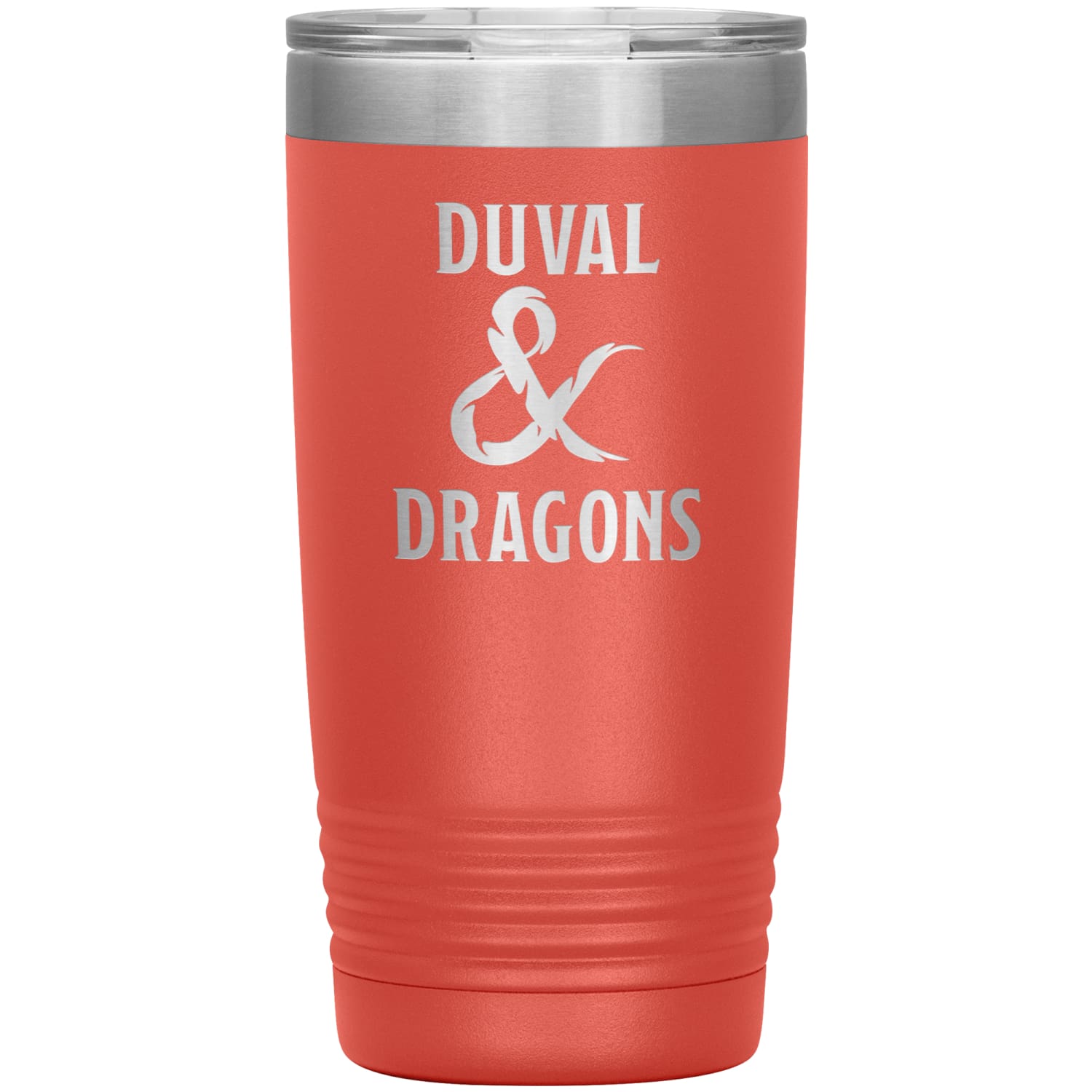 Duval & Dragons Logo 20oz Vacuum Tumbler - Coral - Tumblers