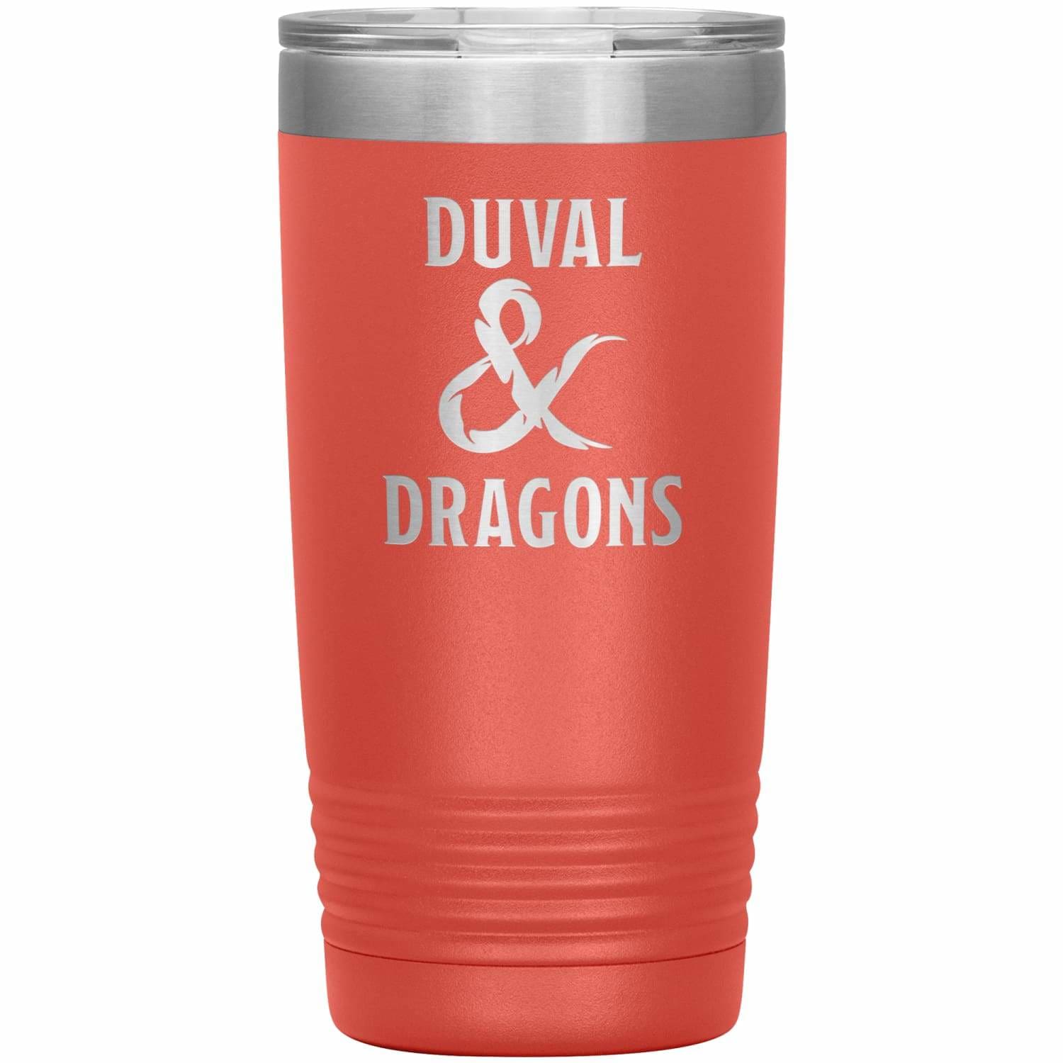 Duval & Dragons Logo 20oz Vacuum Tumbler - Coral - Tumblers