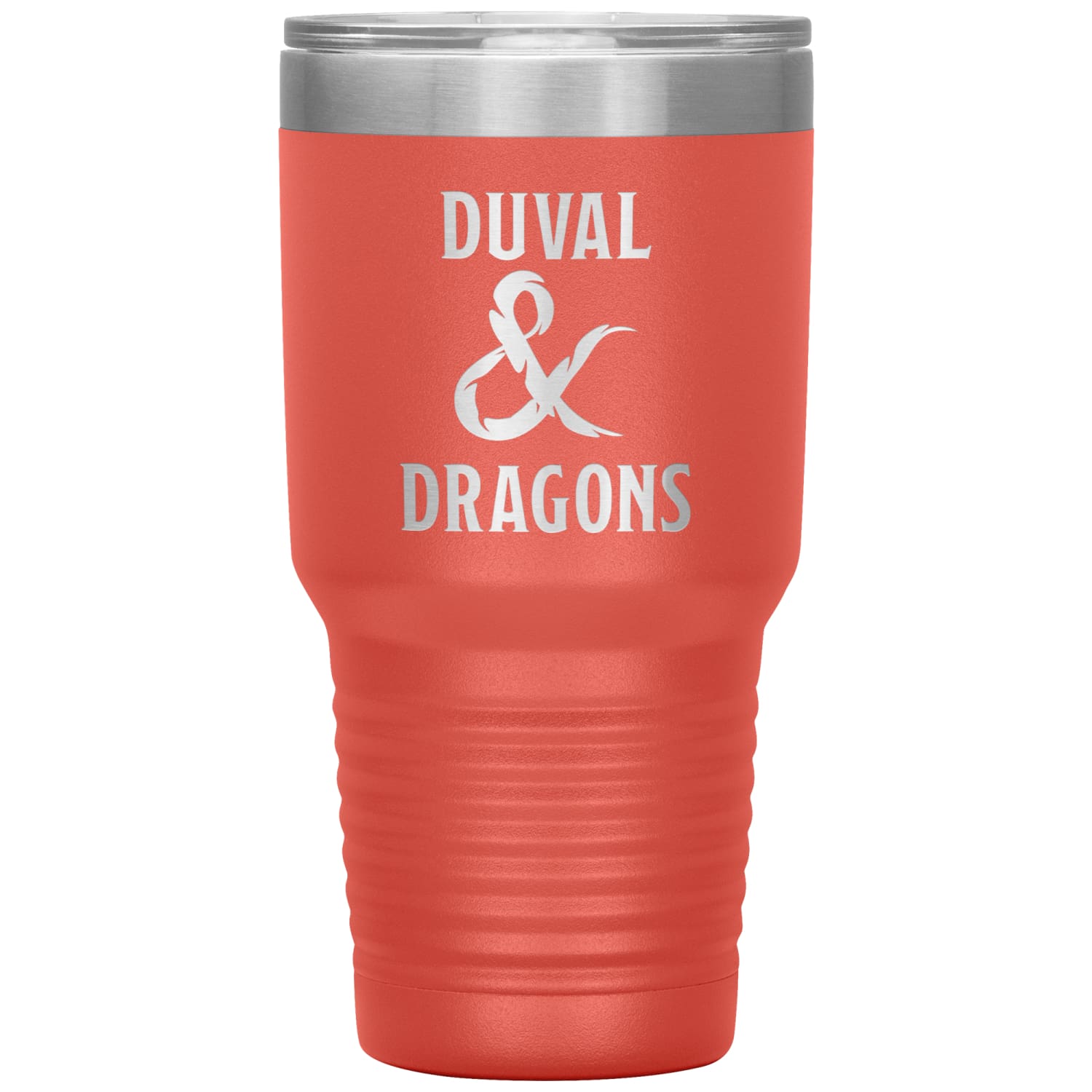Duval & Dragons Logo 30oz Vacuum Tumbler - Coral - Tumblers