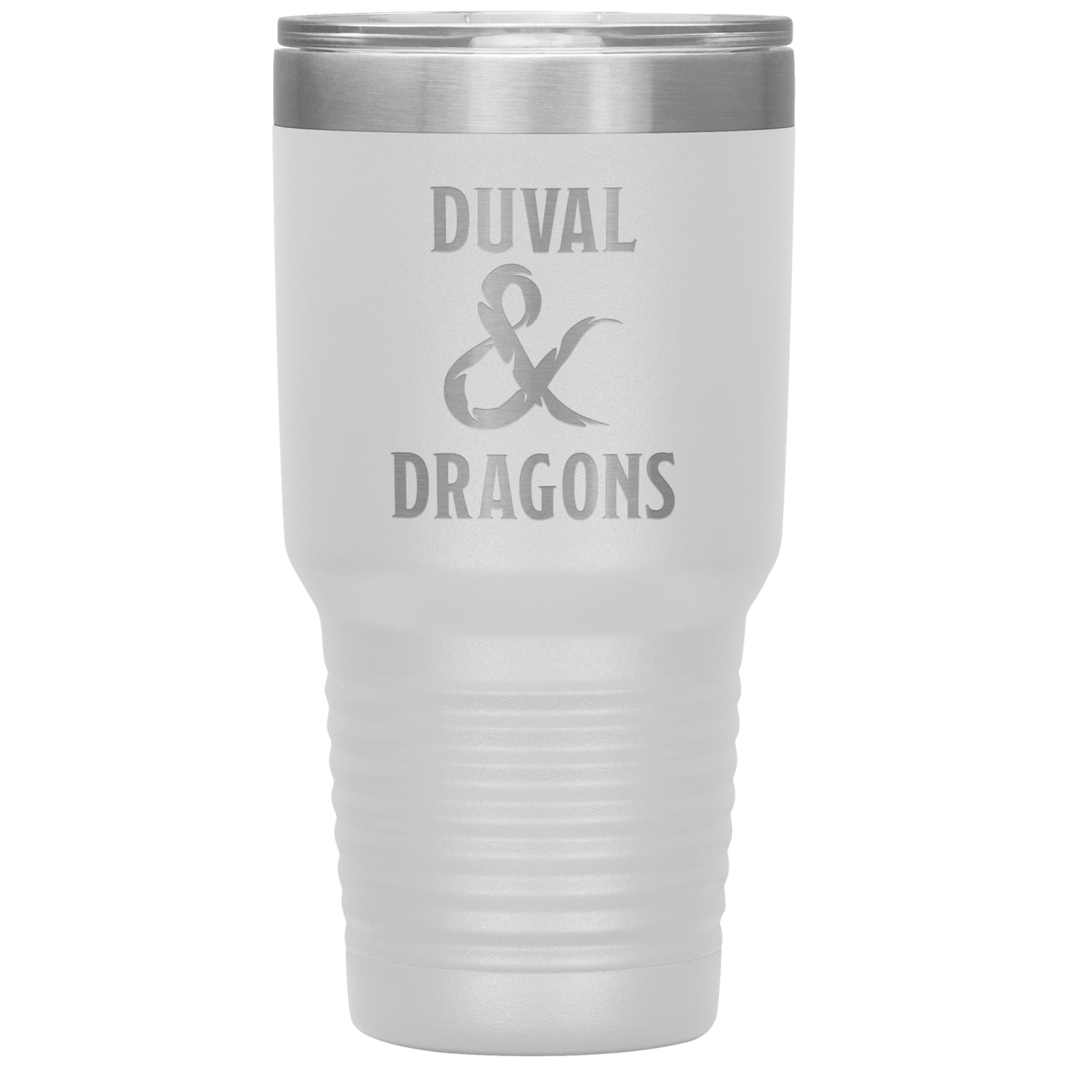 Duval & Dragons Logo 30oz Vacuum Tumbler - White - Tumblers