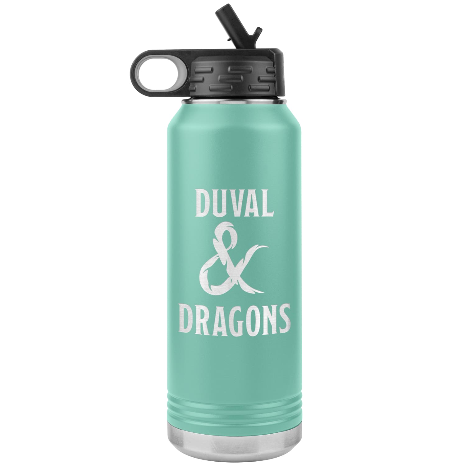 Duval & Dragons Logo 32oz Water Bottle Tumbler - Teal - Tumblers