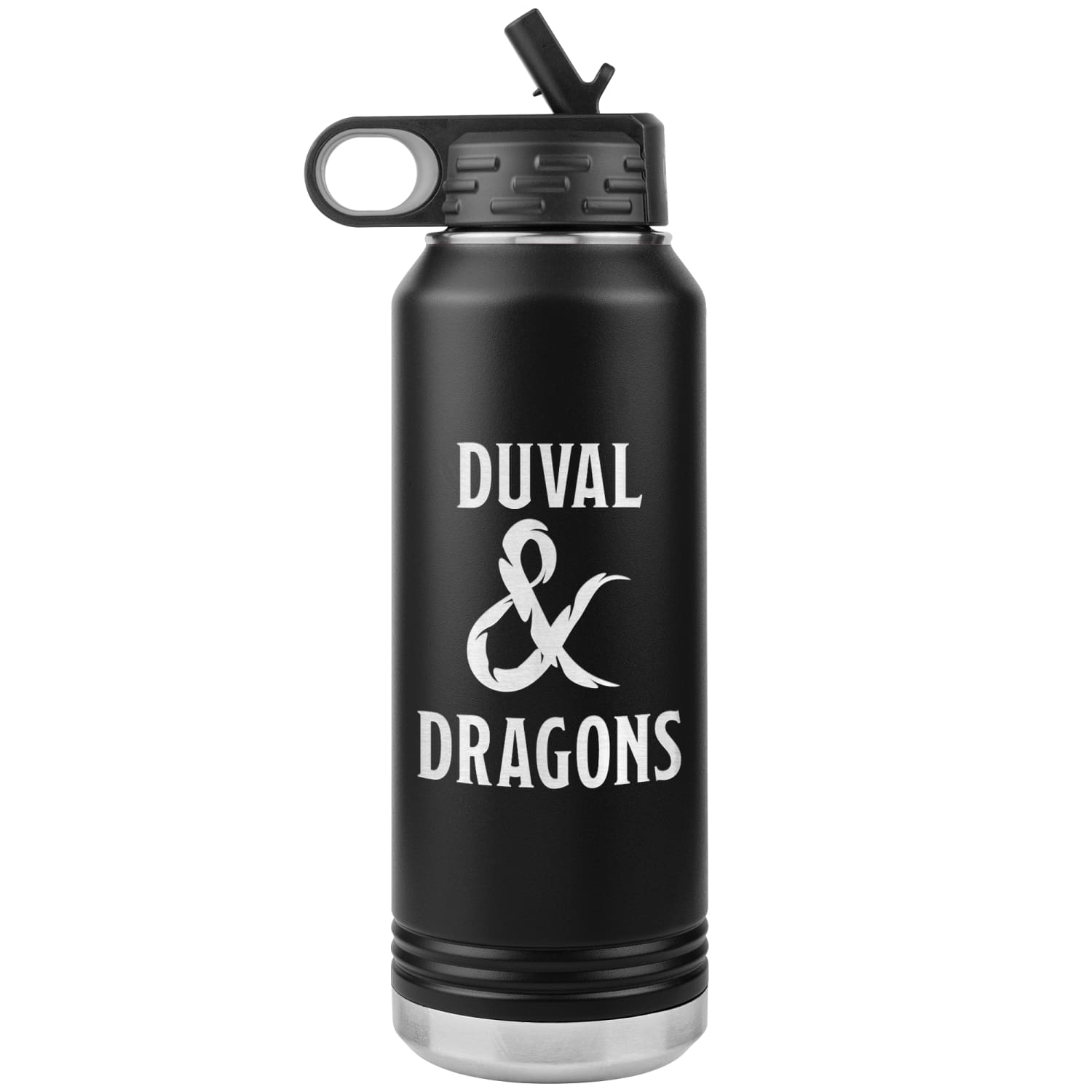Duval & Dragons Logo 32oz Water Bottle Tumbler - Black - Tumblers