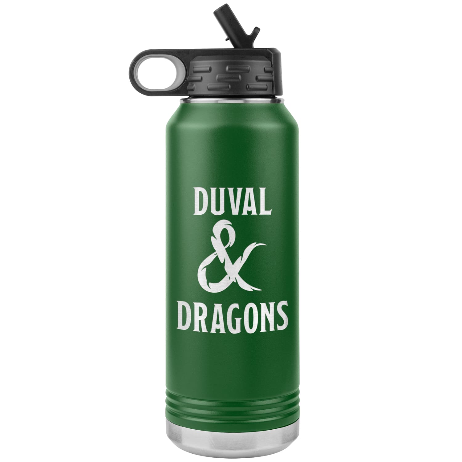 Duval & Dragons Logo 32oz Water Bottle Tumbler - Green - Tumblers
