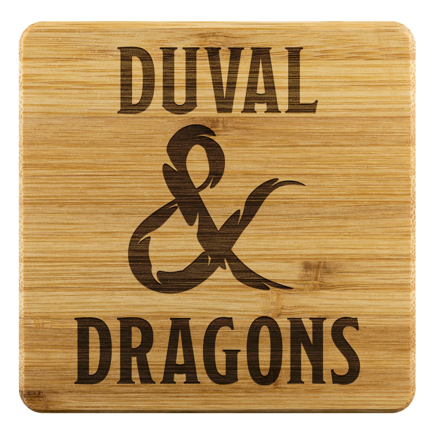 Duval & Dragons Logo Bamboo Coaster Set of 4 - Bamboo Coaster - 4pc - Coasters