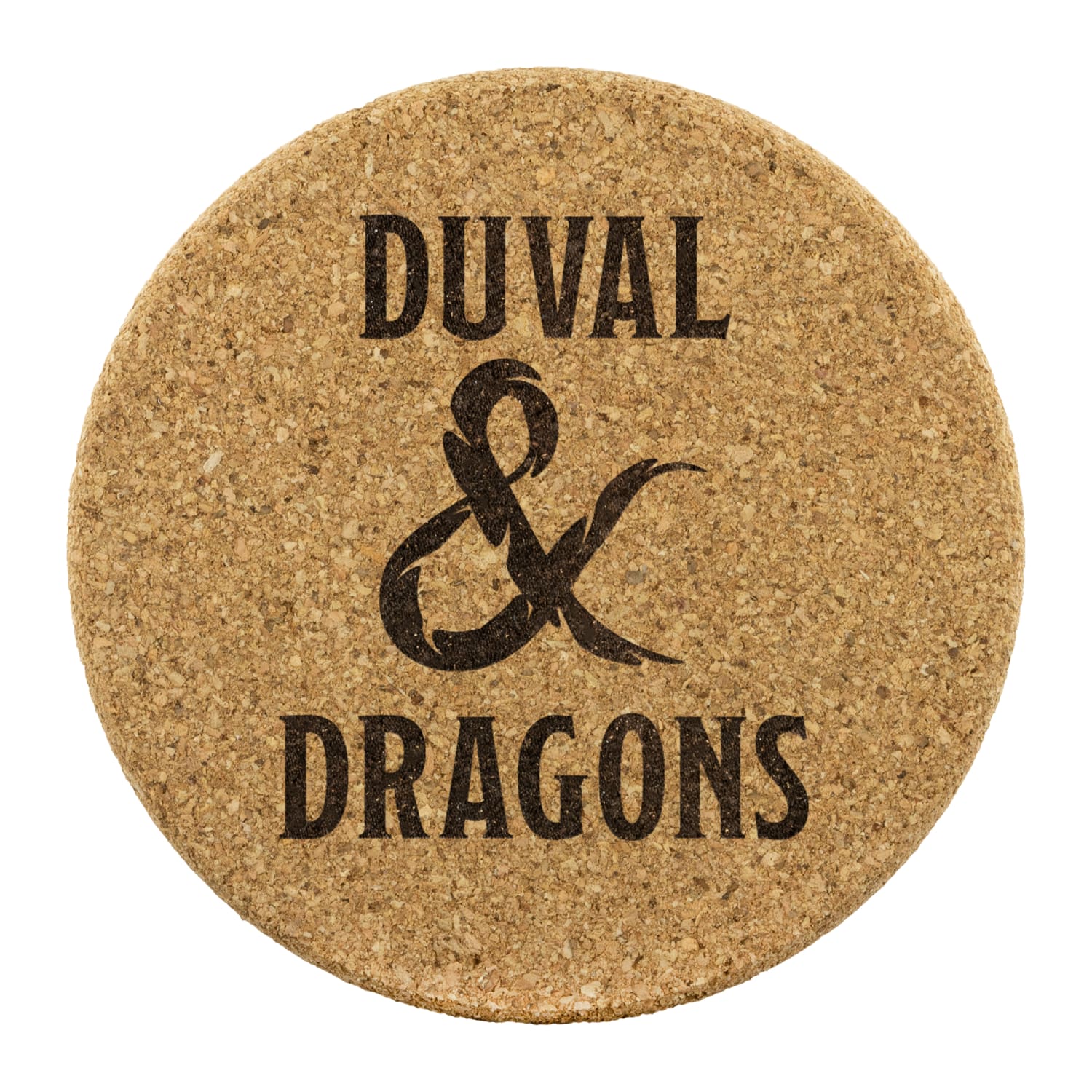 Duval & Dragons Logo Round Cork Coaster Set of 4 - Round Cork Coaster - 4pc - Coasters