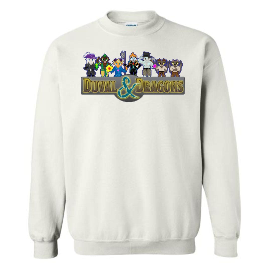 Duval & Dragons Pixel 2023 Unisex Crewneck Sweatshirt - White / S