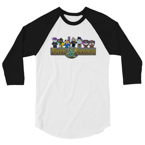 Duval & Dragons Pixel 2023 Unisex Premium 3/4 Sleeve Raglan - White/Black / XS