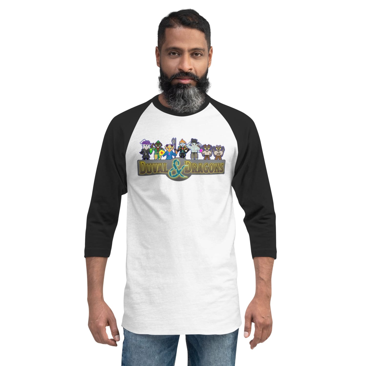 Duval & Dragons Pixel 2023 Unisex Premium 3/4 Sleeve Raglan