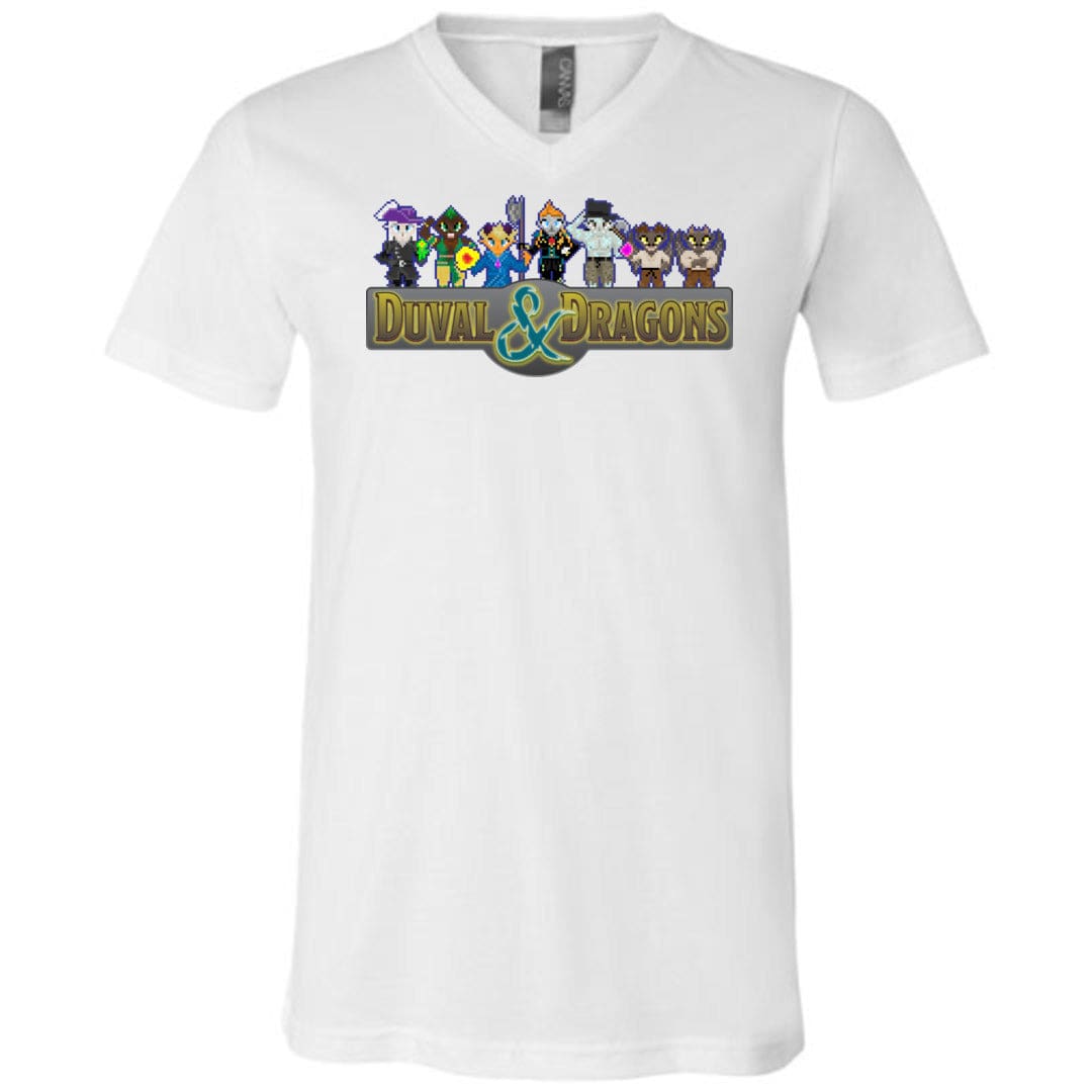 Duval & Dragons Pixel 2023 Unisex Premium V-Neck Tee - White / S