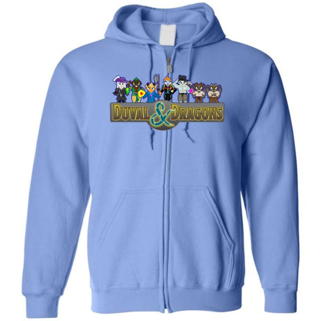 Duval & Dragons Pixel 2023 Unisex Zip Hoodie - Carolina Blue / S