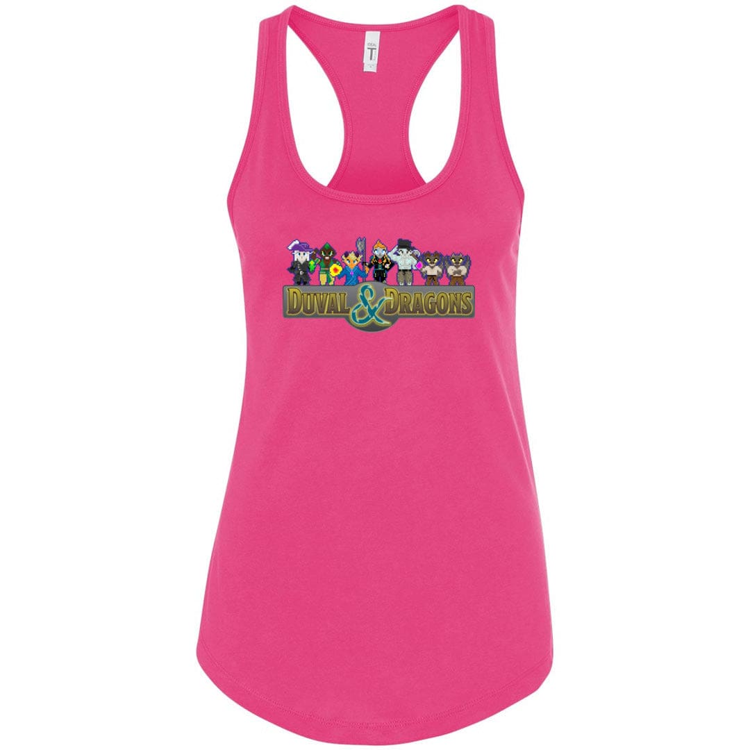 Duval & Dragons Pixel 2023 Womens Premium Racerback Tank - Raspberry / XS