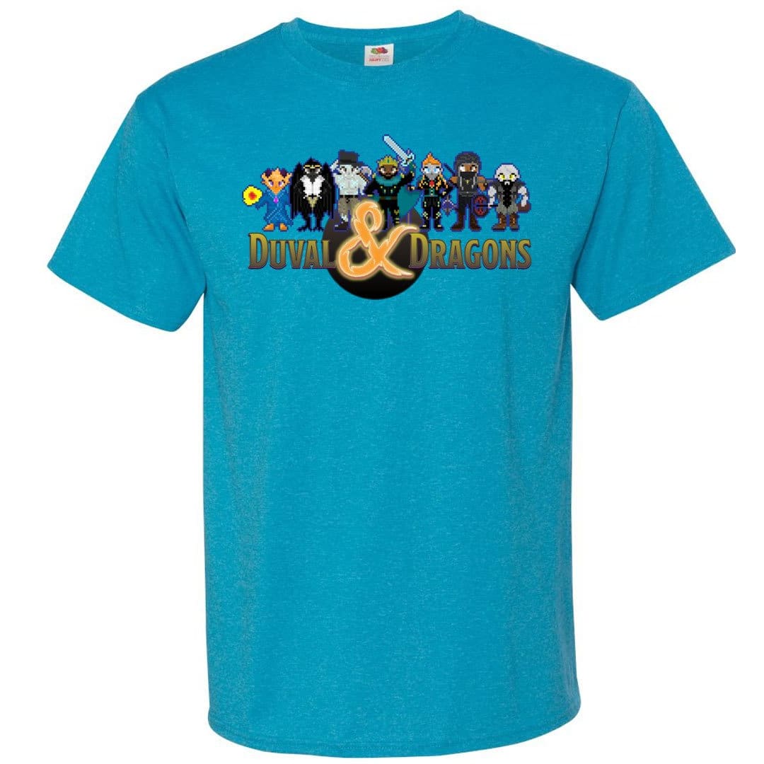 Duval & Dragons Pixel Art Logo Unisex Classic Tee - Turquoise Heather / S