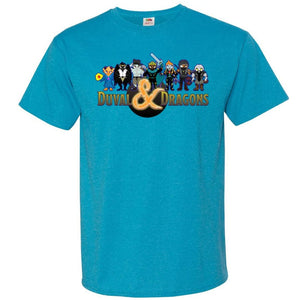 Duval & Dragons Pixel Art Logo Unisex Classic Tee - Turquoise Heather / S