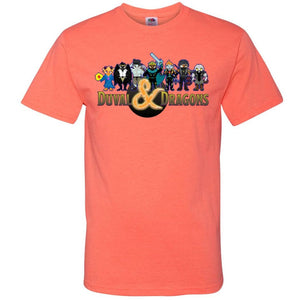 Duval & Dragons Pixel Art Logo Unisex Classic Tee - Retro Heather Coral / S
