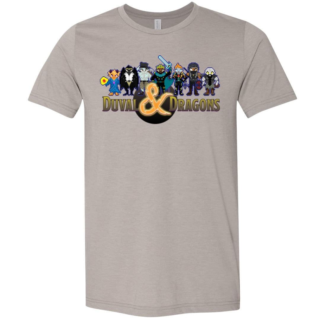 Duval & Dragons Pixel Art Logo Unisex Premium Tee - Heather Stone / XS