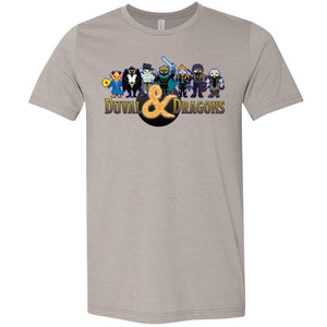 Duval & Dragons Pixel Art Logo Unisex Premium Tee - Heather Stone / XS