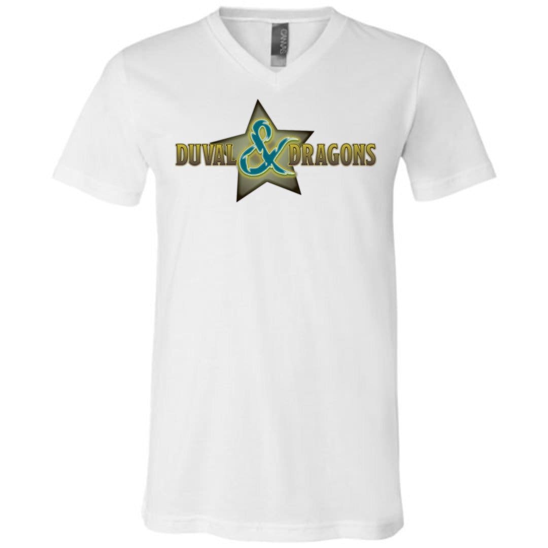 Duval & Dragons Superstar Logo Unisex Premium V-Neck Tee - White / S