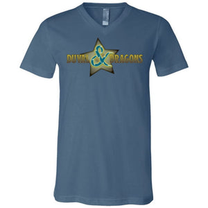 Duval & Dragons Superstar Logo Unisex Premium V-Neck Tee - Steel Blue / S