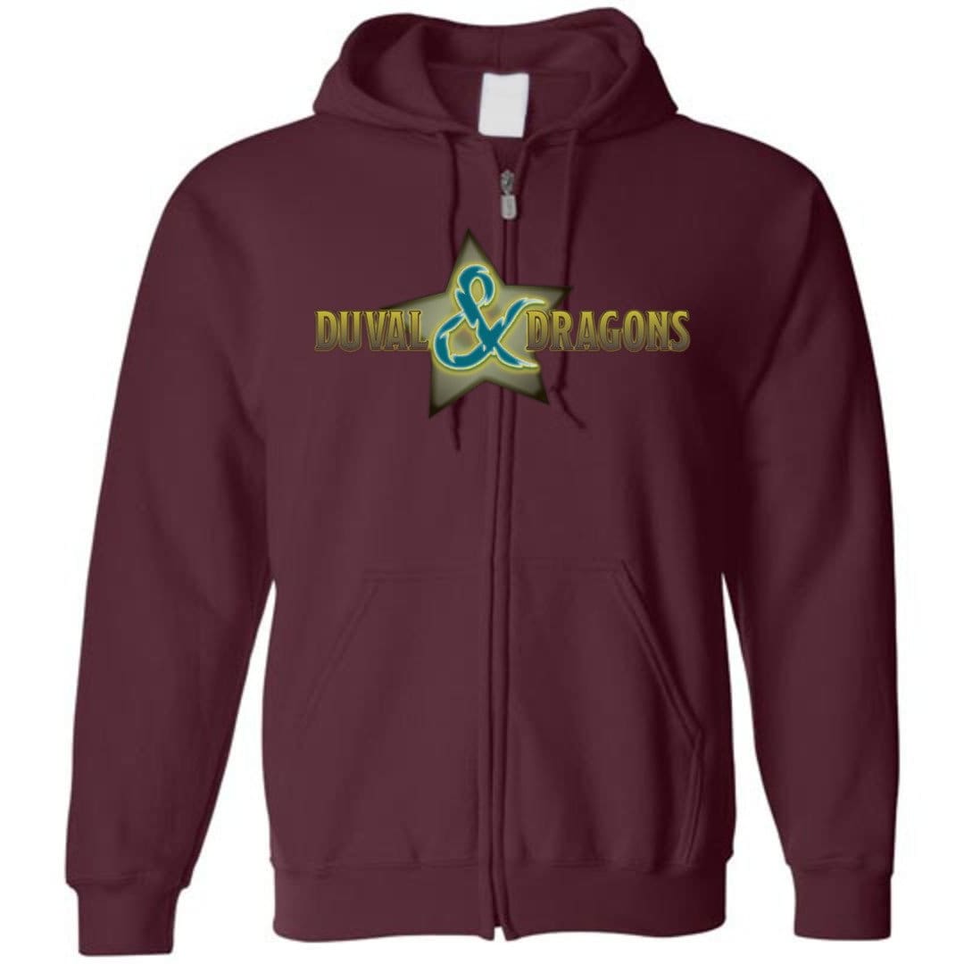 Duval & Dragons Superstar Logo Unisex Zip Hoodie - Maroon / S