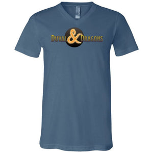 Duval & Dragons TS Unisex Premium V-Neck Tee - Steel Blue / S