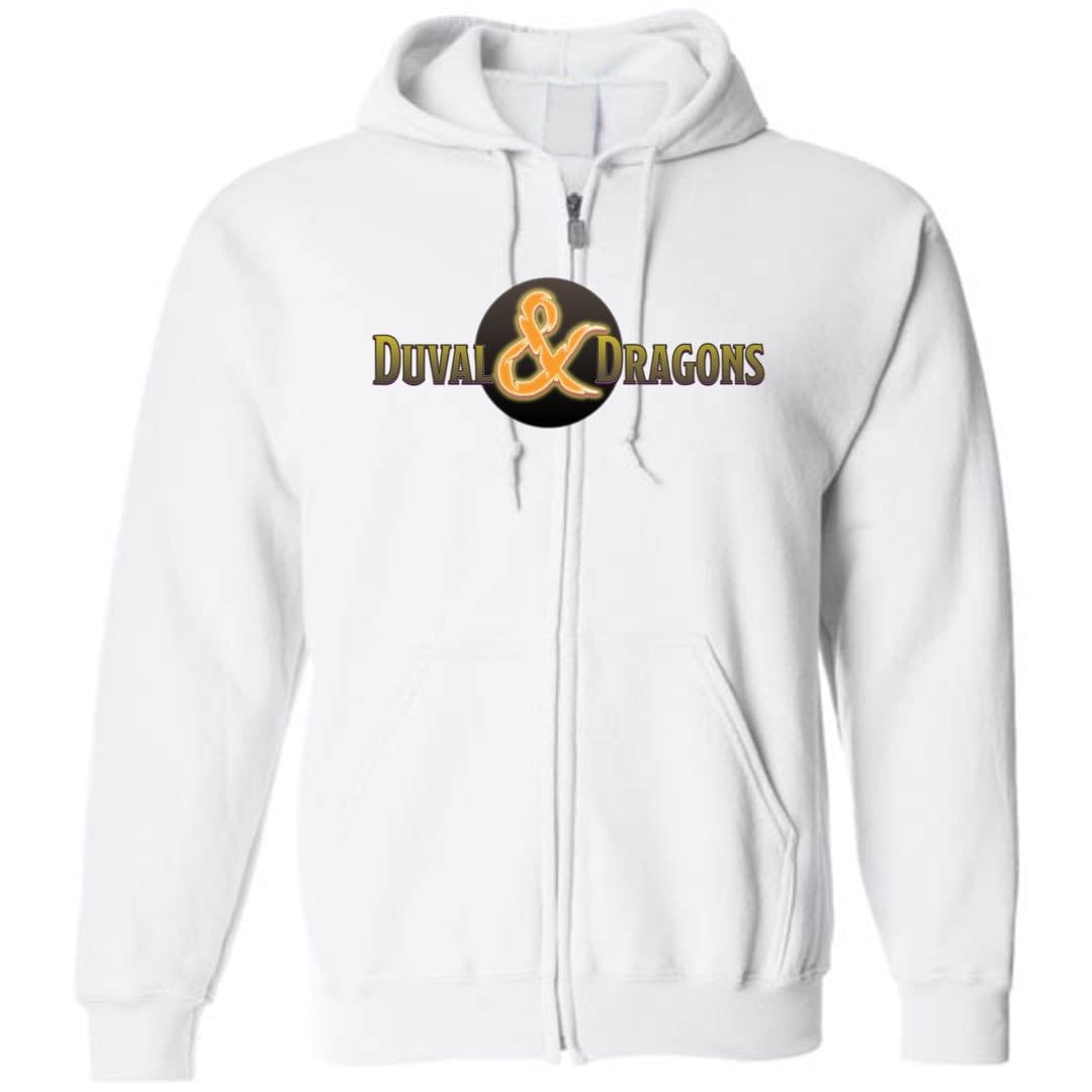 Duval & Dragons Unisex Zip Hoodie - White / S