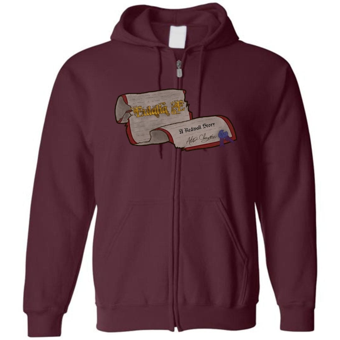 Eulalia 5E Logo Unisex Zip Hoodie - Maroon / S