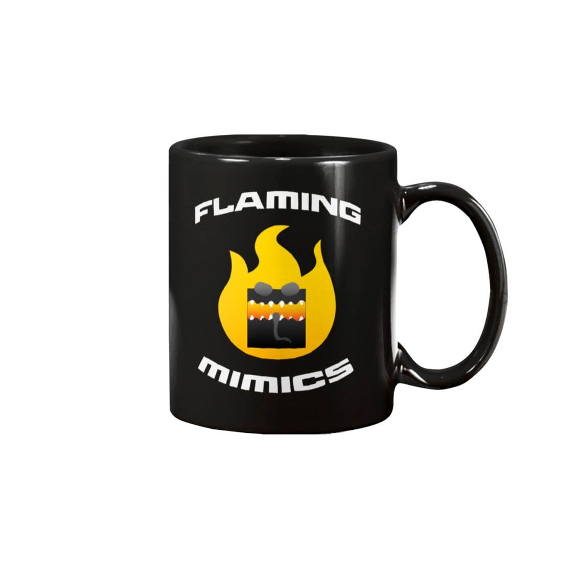 Flaming Mimics 11oz Coffee Mug - Black / 11OZ - SoMattyGameZ