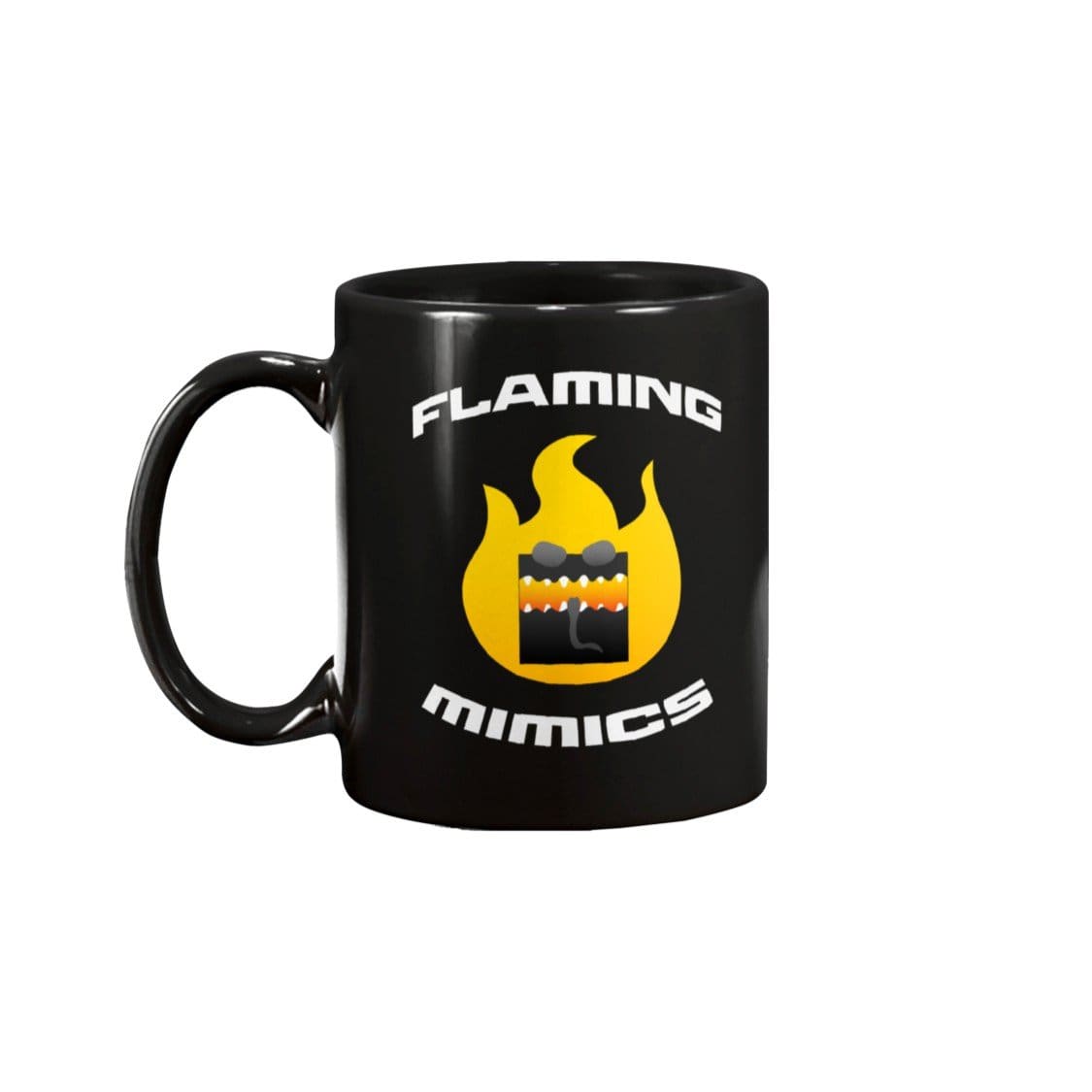 Flaming Mimics 15oz Coffee Mug - Black / 15OZ - SoMattyGameZ