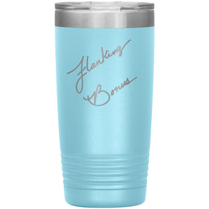 Flanking Bonus Logo 20oz Vacuum Tumbler - Light Blue - Tumblers