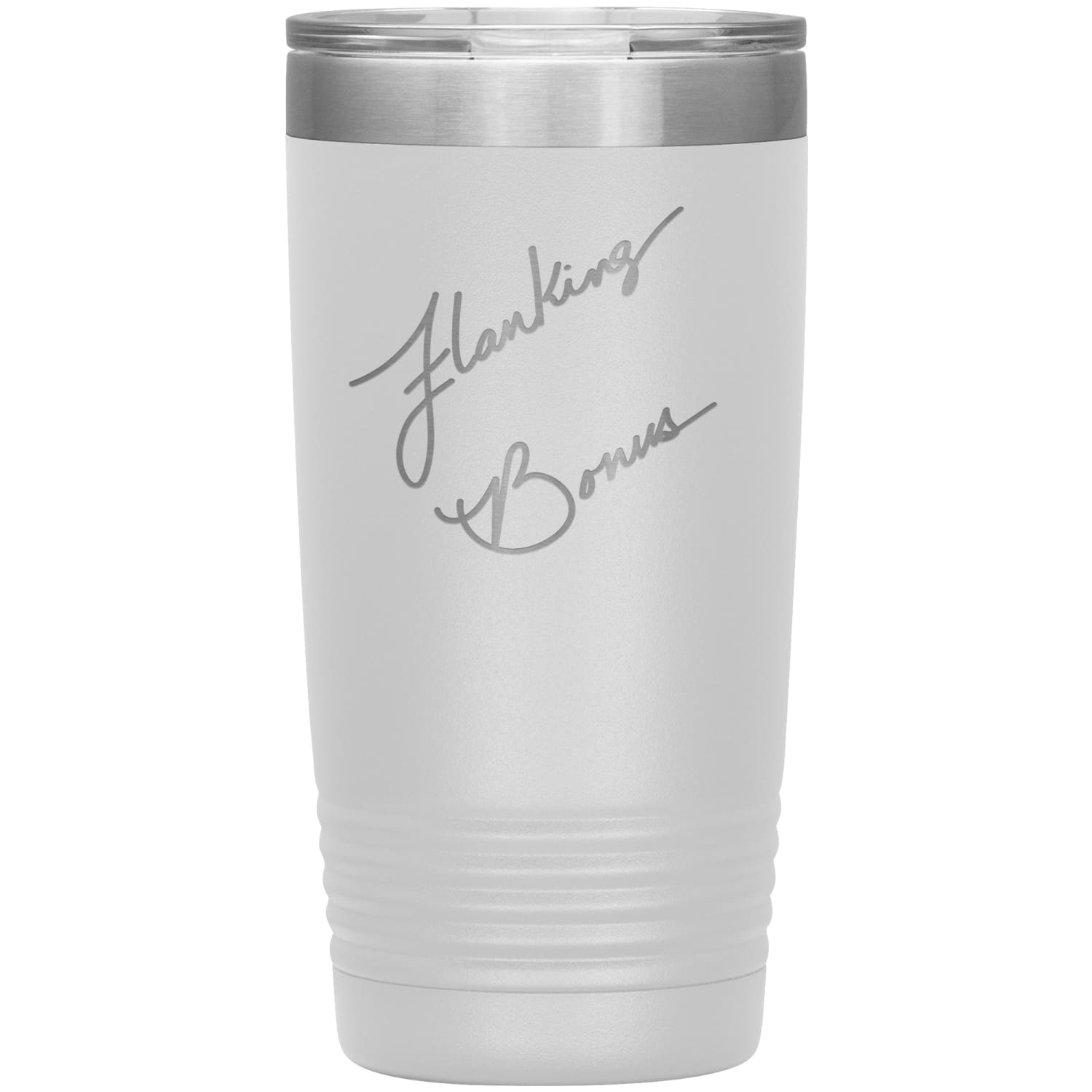 Flanking Bonus Logo 20oz Vacuum Tumbler - White - Tumblers