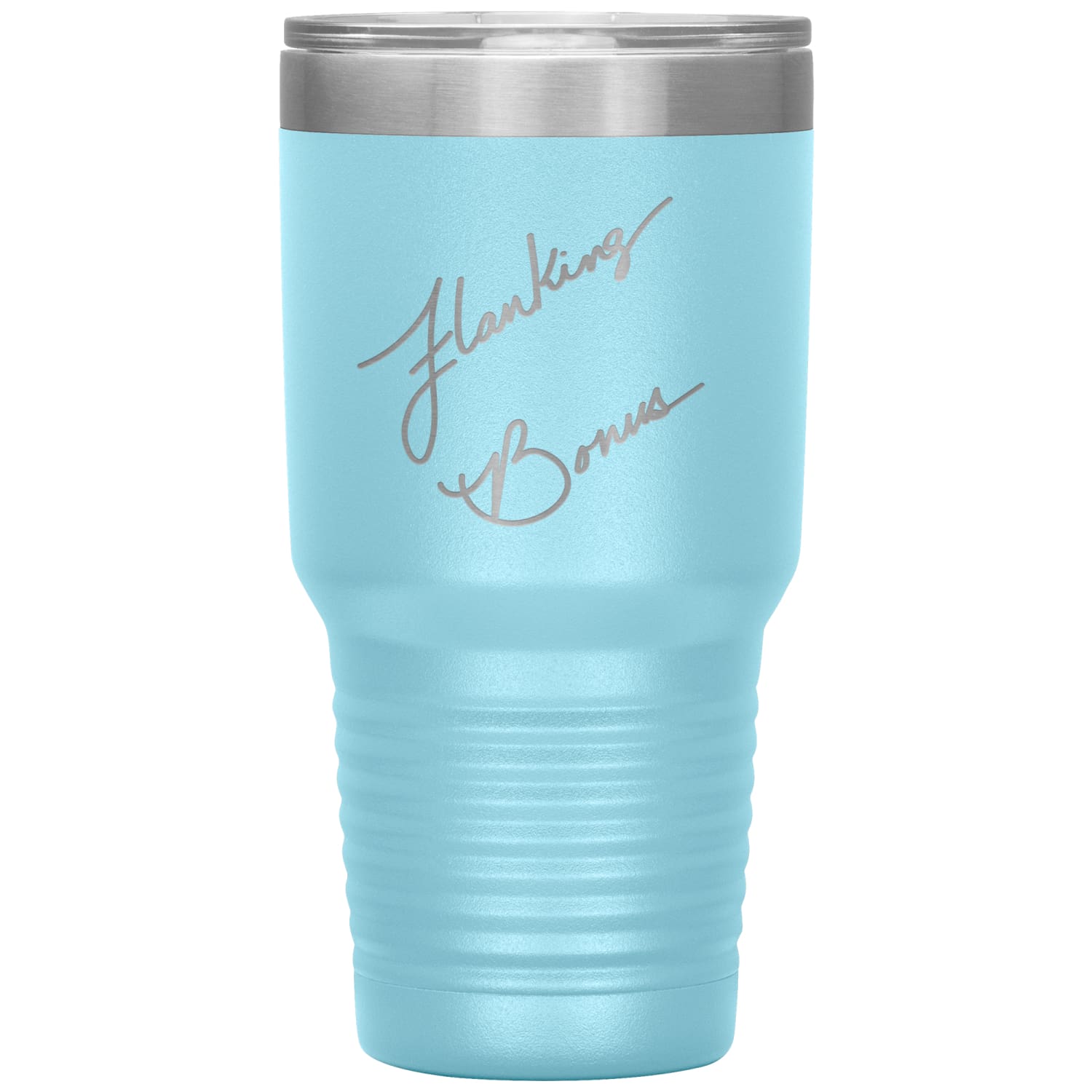 Flanking Bonus Logo 30oz Vacuum Tumbler - Light Blue - Tumblers