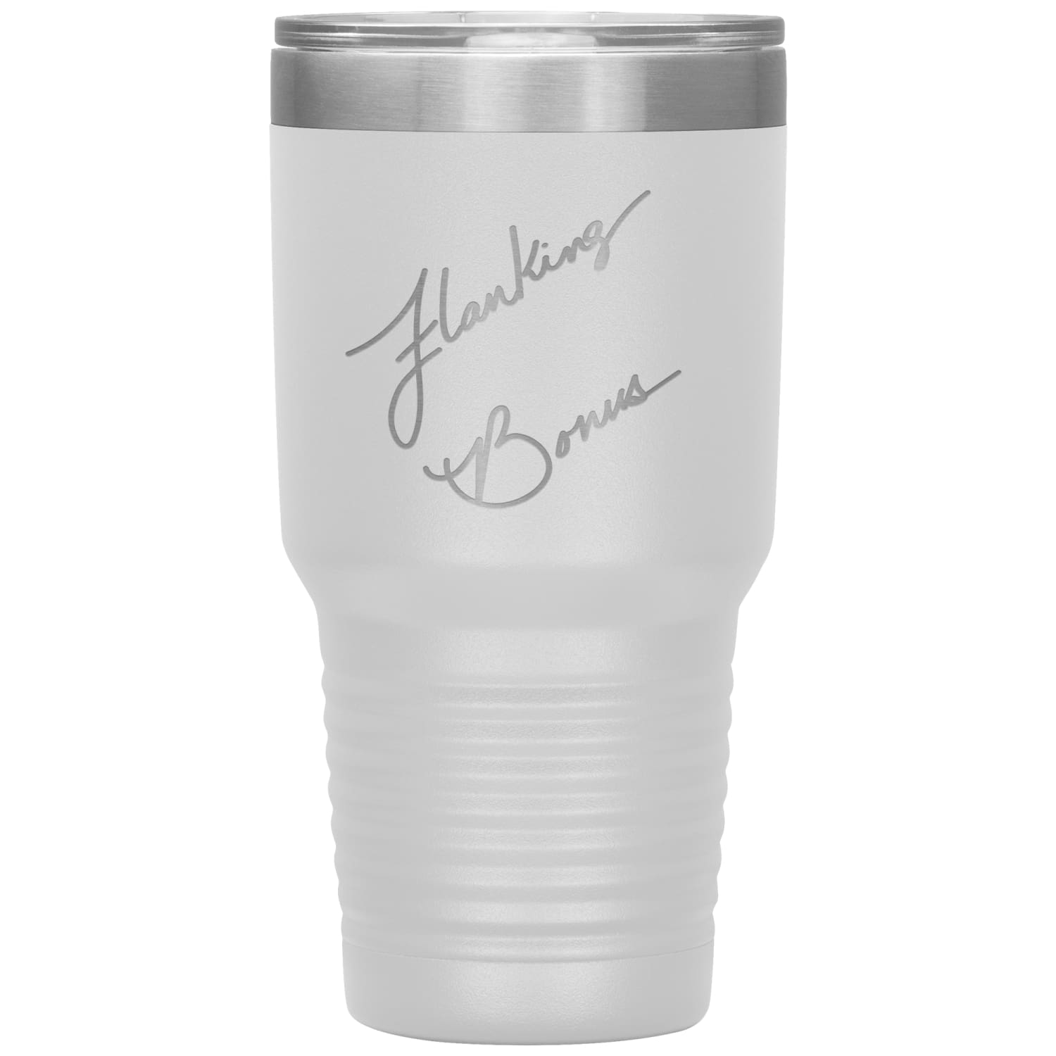 Flanking Bonus Logo 30oz Vacuum Tumbler - White - Tumblers