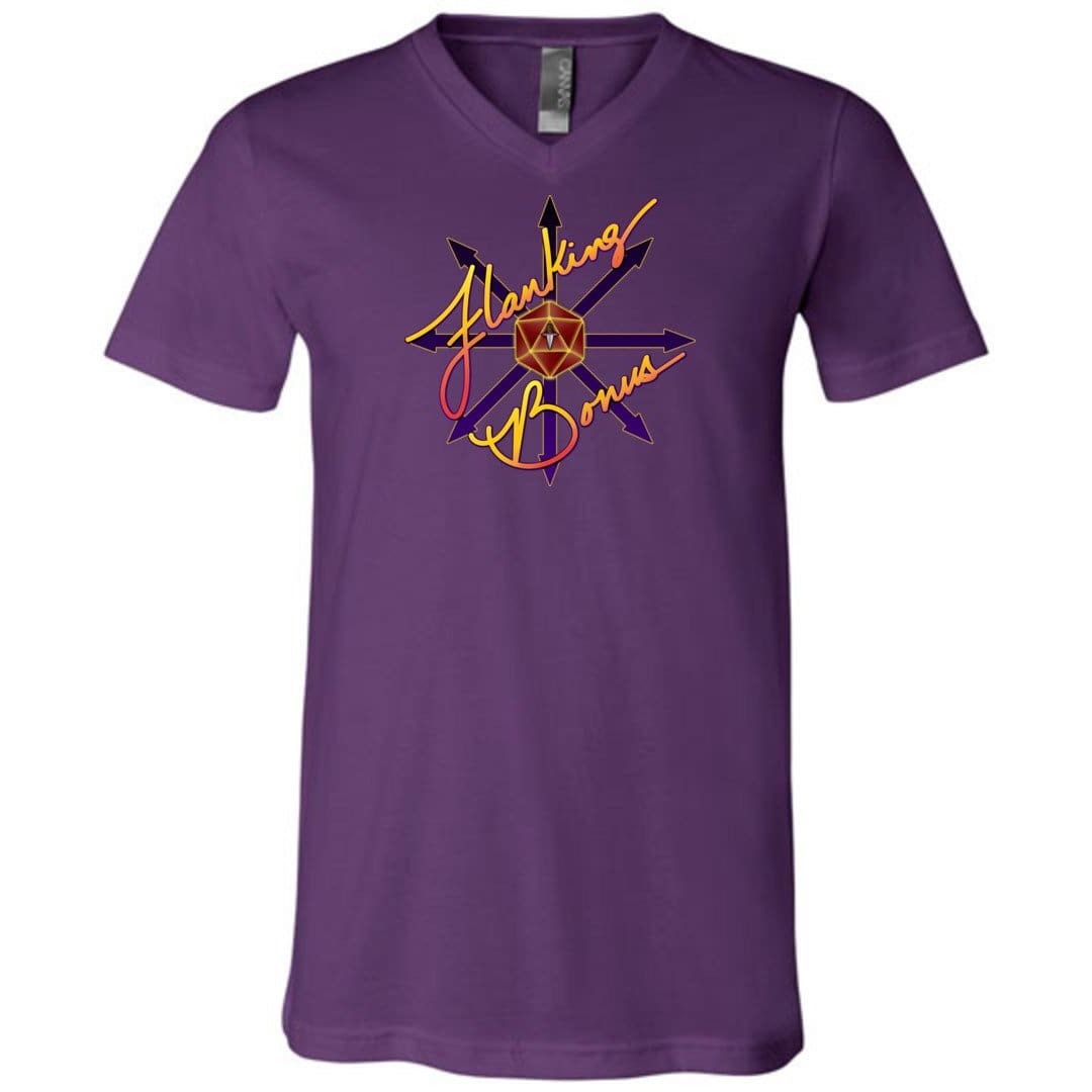 Flanking Bonus Logo Unisex Premium V-Neck Tee - Team Purple / S