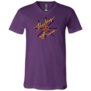Flanking Bonus Logo Unisex Premium V-Neck Tee - Team Purple / S