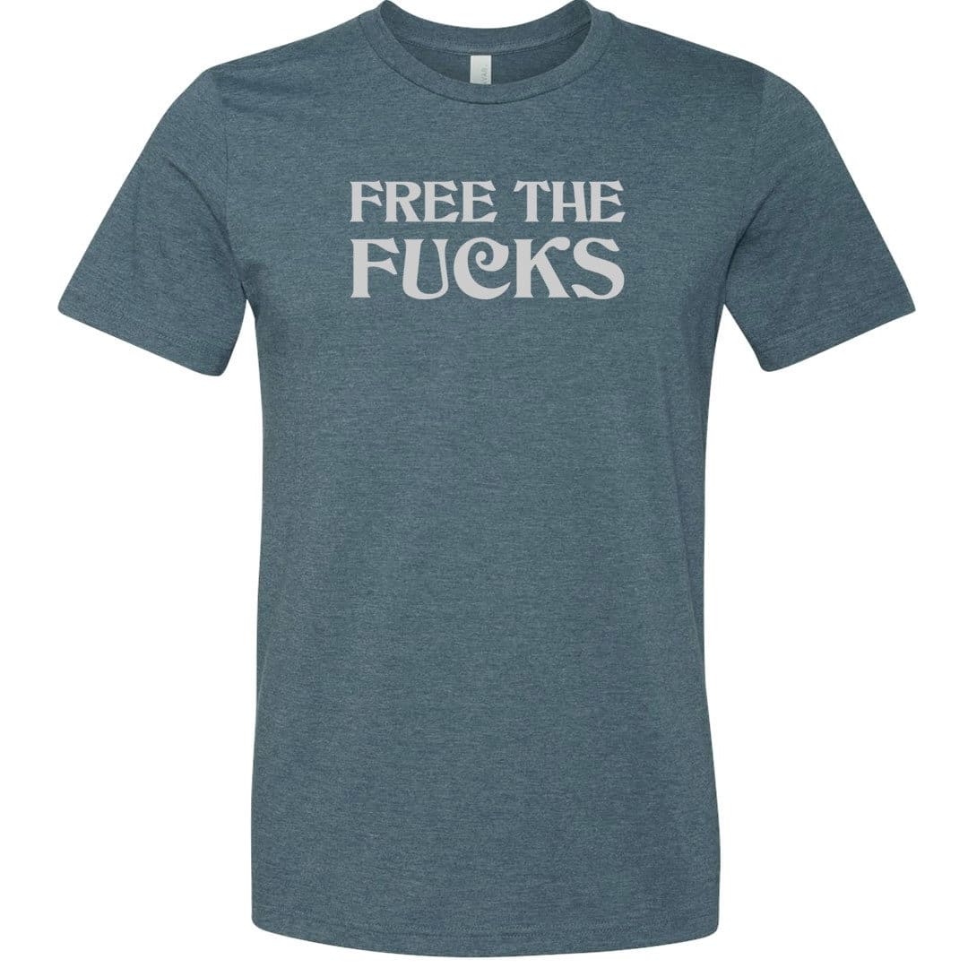 Free The Fucks Unisex Premium Tee - Heather Slate / XS