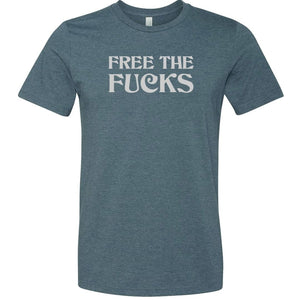 Free The Fucks Unisex Premium Tee - Heather Slate / XS