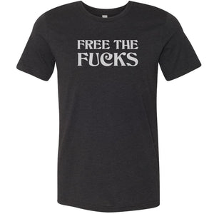 Free The Fucks Unisex Premium Tee - Black Heather / XS