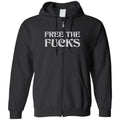 Free The Fucks Unisex Zip Hoodie - Black / S