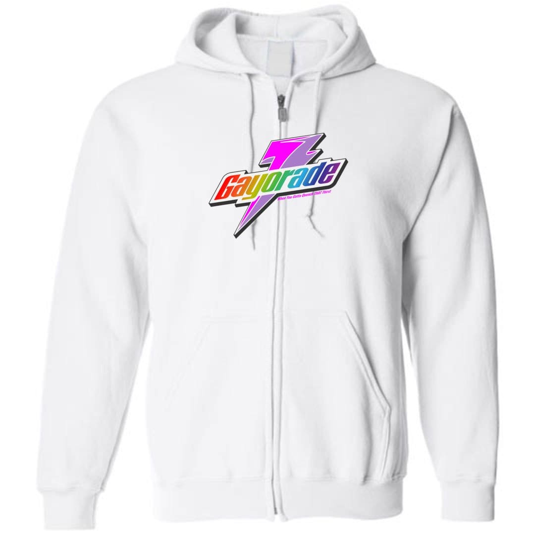Gayorade Unisex Zip Hoodie - White / S